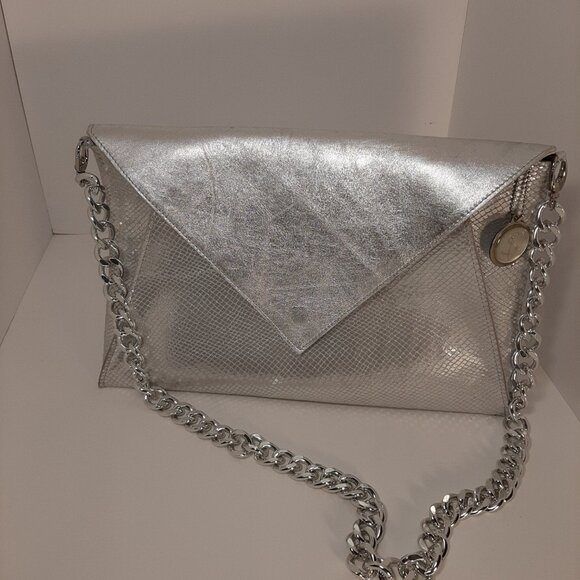Silver Leather Envelope Bag - Picture 2 of 5